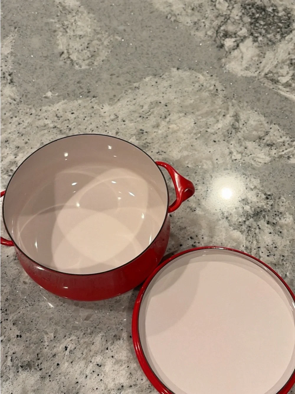 Vintage Dansk Kobenstyle Red Enamel Dutch Oven